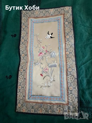 Стари бродирани пана от естествена коприна, снимка 7 - Антикварни и старинни предмети - 40807273