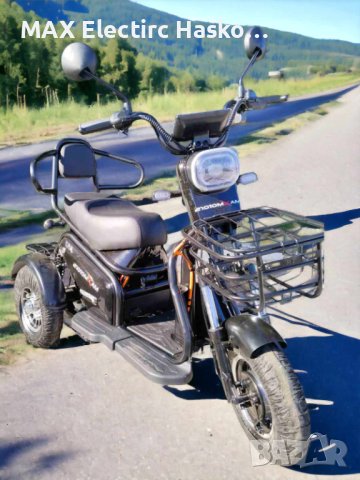 Двуместна електрическа триколка MaxMotors Pudding 1800W-48V-20Ah-BLACK