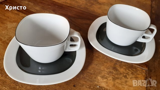 сервиз за чай и кафе Чешки порцелан модел Кейко Keiko, сервиз 6 чаши с чинийки, снимка 4 - Сервизи - 34718011