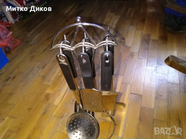 Кухненски набор 7 части 6+1 неръждаема стомана със стойка, снимка 3 - Аксесоари за кухня - 43400992
