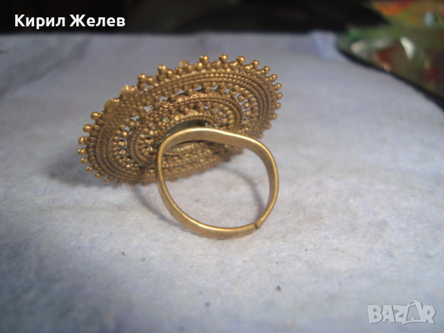 КРАСИВ ЕФЕКТЕН БРОНЗОВ АЖУРЕН СКЪПОЦЕНЕН АРТ ДЕКО РЕГУЛИРУЕМ ПРЪСТЕН 26422, снимка 10 - Пръстени - 36419158