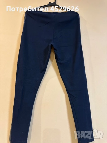 Тъмно син клин с кожени кантове, снимка 2 - Клинове - 53236731