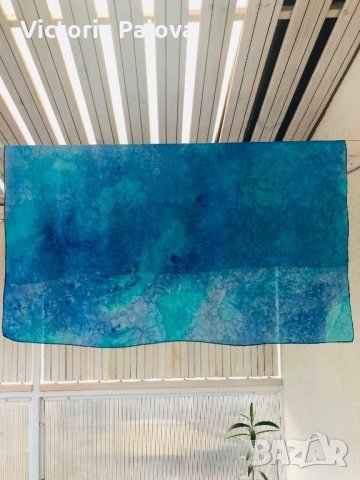 Идеален акцентен Копринен шал 85см на 85см, снимка 5 - Шалове - 27230462