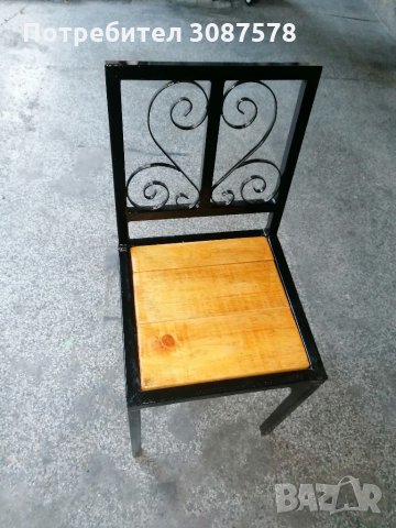 Масивен стол от метал - дърво за вашия дом, заведение или градина!! , снимка 3 - Столове - 33280611
