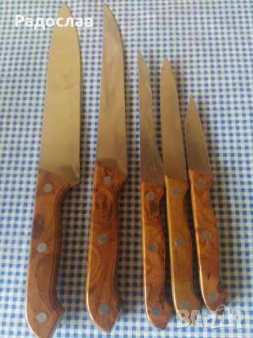 кухненски ножове със стойка , снимка 7 - Прибори за хранене, готвене и сервиране - 39423630