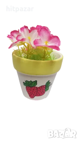 Ново! Декоративни изкуствени цветя в цветна саксия, снимка 3 - Декорация за дома - 49527664
