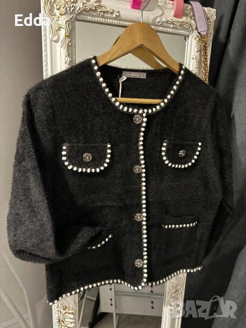 Жилетка сако в бяло и черна см лхл, снимка 4 - Сака - 53458915