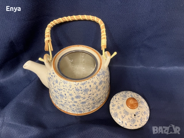 Керамичен чайник със стоманена цедка (инфузер) , снимка 3 - Други - 51824476