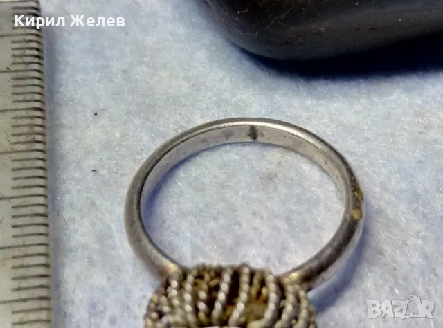 СТАРИНЕН ФИЛИГРАНЕН СРЕБЪРЕН ПРЪСТЕН СРЕБРО ВИСОКА ПРОБА РЪЧНА ИЗРАБОТКА 47960, снимка 8 - Антикварни и старинни предмети - 50057025