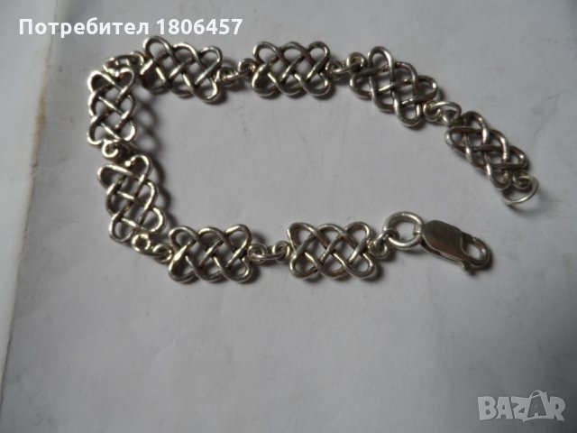 сребърна гривна - 1, снимка 4 - Гривни - 32981944