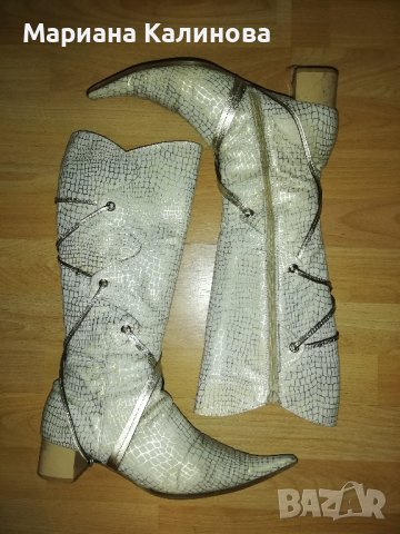 Боти и ботуши естествена кожа, снимка 2 - Дамски ботуши - 43258463