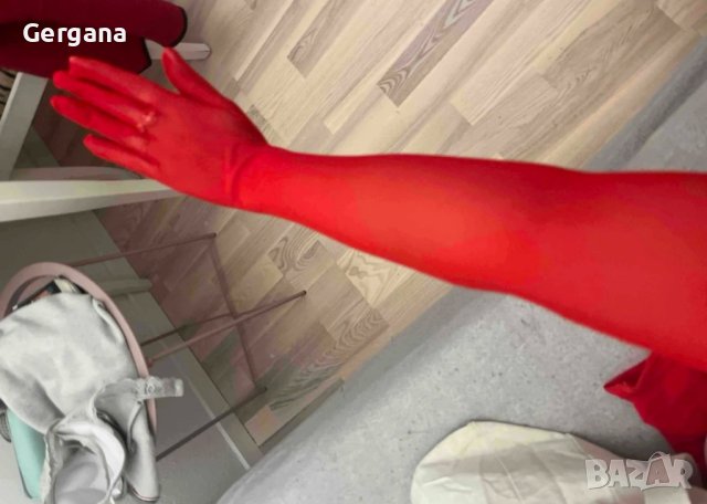 червени ръкавици от тюл, снимка 2 - Ръкавици - 43914931