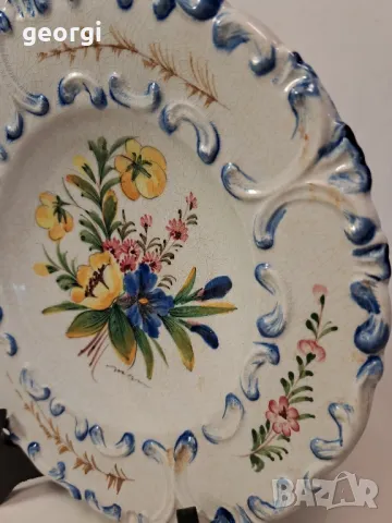 декоративна керамична чиния за стена с цветя 25/4, снимка 3 - Декорация за дома - 50183326