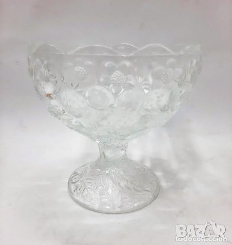 Винтидж тежка стъклена купа със столче(7.2), снимка 7 - Антикварни и старинни предмети - 43984576