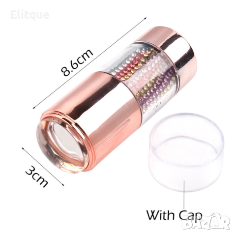 Комплект за маникюр със силиконов печат с двойна глава, 1 шаблон и малки камъчета за апликация, снимка 4 - Други - 52894981