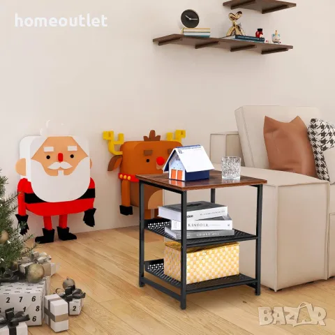 ПРОМОЦИЯ Масичка / шкаф за съхранение 2в1 в индустриален стил JINHUI X001D0J5C3, снимка 4 - Шкафове - 48848386