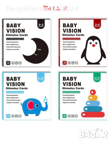 Карти за визуална стимулация BABY VISION - от 0 до 36 месеца, снимка 3 - Игри и пъзели - 43913632