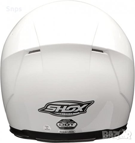 Каска за мотор Shox Sniper Solid, средна,  бяла, М (57-58см), снимка 2 - Аксесоари и консумативи - 36629045