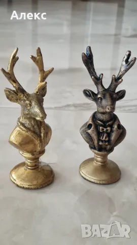 Бюстове елени– джентълмени:)– 14см, снимка 2 - Колекции - 48071241