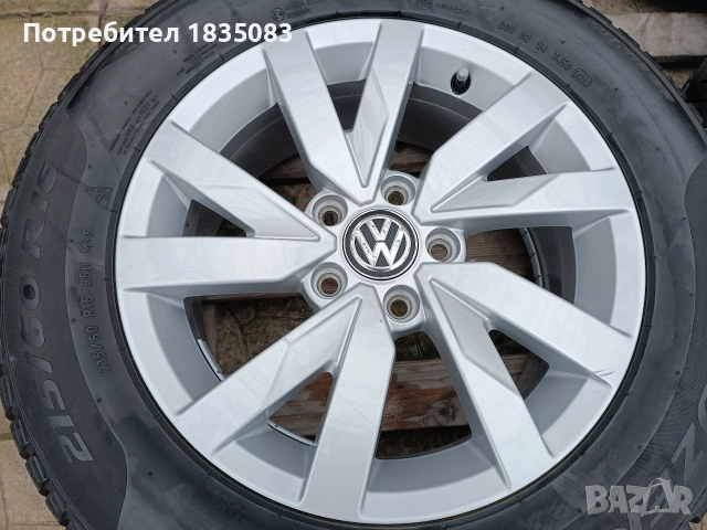 Лети джанти 16ки 5х112 VW + зимни гуми 215/60/16 Pirelli, снимка 5 - Гуми и джанти - 52816609