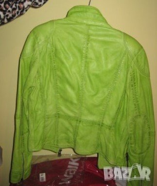 Естествена кожа зелен цвят яке Jilani Collection, снимка 4 - Якета - 32278276