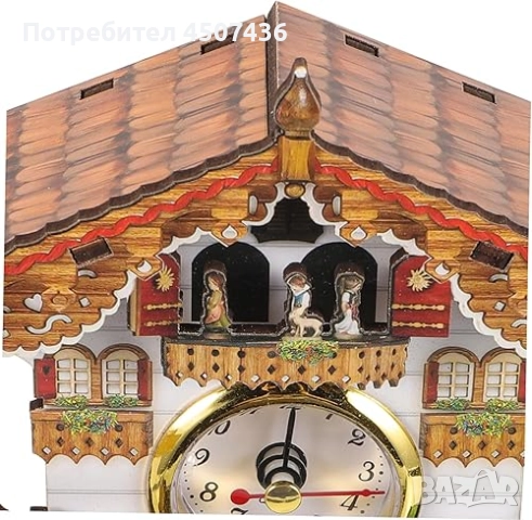 Мини стенен кварцов часовник дървена къщичка, домашен декор , снимка 7 - Стенни часовници - 52944487