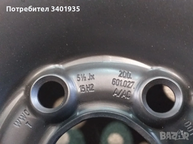 Джанти 15" Vw 5х100, снимка 7 - Гуми и джанти - 53434577