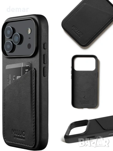 Кожен калъф-портфейл Mujjo - за iPhone 17 Pro - MagSafe - черен, снимка 2 - Калъфи, кейсове - 52962650