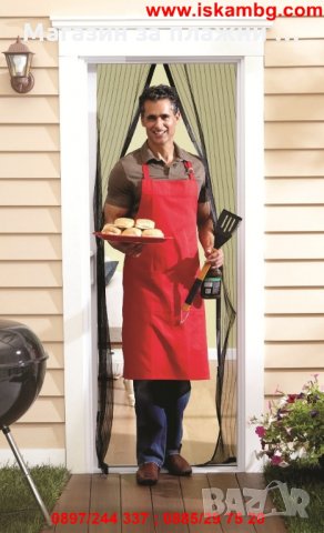 МАГНИТНА МРЕЖА КОМАРНИК ЗА ВРАТА ПРОТИВ НАСЕКОМИ MAGIC MESH, снимка 11 - Други стоки за дома - 28440514