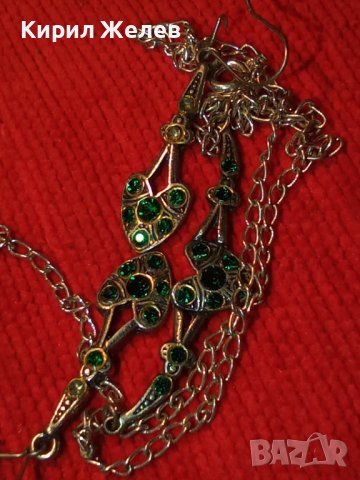 ПОСРЕБРЕНО НЕЖНО КОЛИЕ и ОБЕЦИ със ЗЕЛЕНИ КАМЪНИ ОЛИВИН 21665, снимка 11 - Бижутерийни комплекти - 32525204