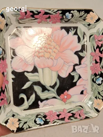 японска порцеланова чинийка с цветя 19/5, снимка 2 - Декорация за дома - 49266901