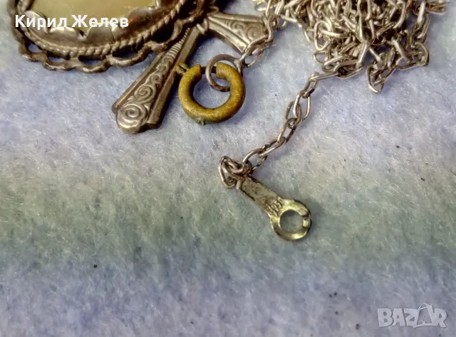 Старинно СРЕБЪРНО КОЛИЕ СРЕБЪРЕН КРЪСТ и СЕДЕФЕН СРЕБЪРЕН ПЕНДАНТ СРЕБРО 925 ВЕРИЖКА 950 ПРОБА 49838, снимка 12 - Антикварни и старинни предмети - 49274629