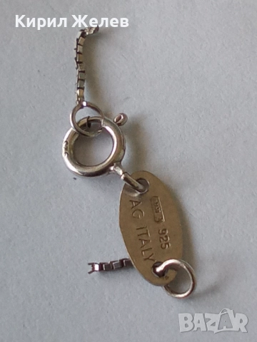 Сребърна карабинка закопчалка 25769, снимка 4 - Колиета, медальони, синджири - 52243920