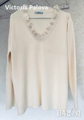 Разкошна блуза/пуловер 100% меринос Италия, снимка 3 - Блузи с дълъг ръкав и пуловери - 38969429
