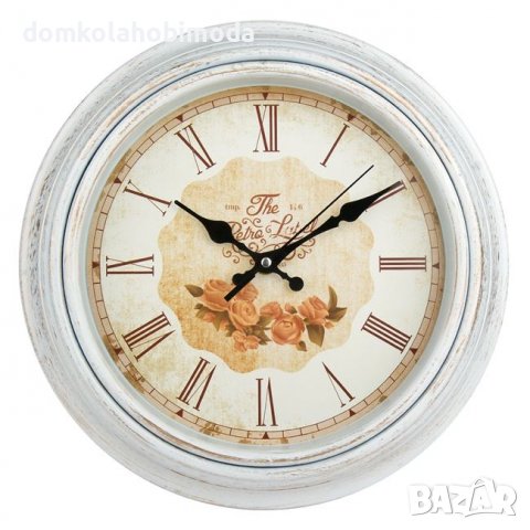 Стенен часовник Декоративен винтидж, 30 см, снимка 2 - Стенни часовници - 38576702