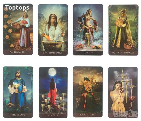 Много красиви 78 Таро карти: Arcanum Tarot & Thelema Tarot, снимка 14 - Карти за игра - 33678109