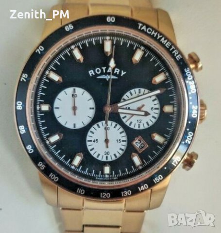 Rotary Mens Rose Gold Хронограф - като нов!