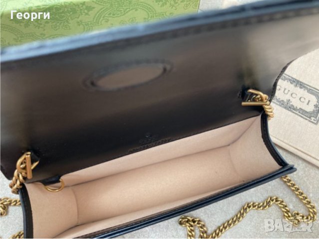 Gucci коженa мини Beloved чанта Гучи Златно Gold GG лого Made in Italy, снимка 7 - Чанти - 38410508