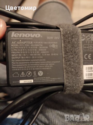 Оригинално зарядно за лаптоп Lenovo 90W  + адаптер плоска букса, снимка 2 - Лаптоп аксесоари - 37487792