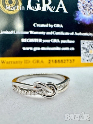 Сребърен пръстен с мойсанит (Диамант) 0.5 карата