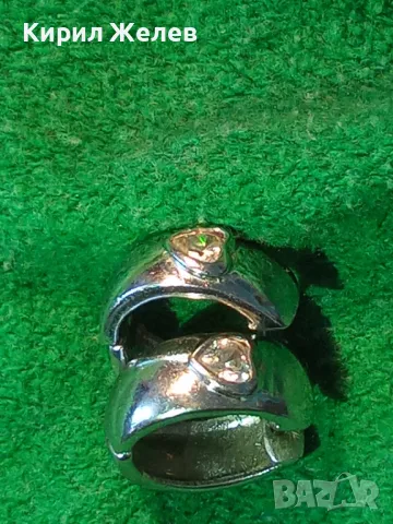 ШАРМАНТНИ СРЕБЪРНИ ОБЕЦИ СРЕБРО 925 с БЯЛА ПОЗЛАТА и СЪРЦЕВИДНИ ФАСЕТИРАНИ ЦИРКОНИ 47480, снимка 11 - Обеци - 49510752