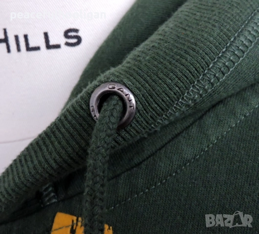 Gant Mens Green Hoodie Full Zip Size L - мъжки суичър с качулка, снимка 9 - Суичъри - 52430235