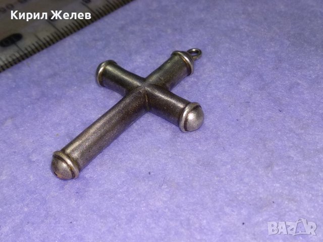СТИЛЕН СРЕБЪРЕН ВИНТИДЖ АРТ КРЪСТ СРЕБРО ВИСОКА ПРОБА РЪЧНА ИЗРАБОТКА 18732, снимка 7 - Колиета, медальони, синджири - 43221554