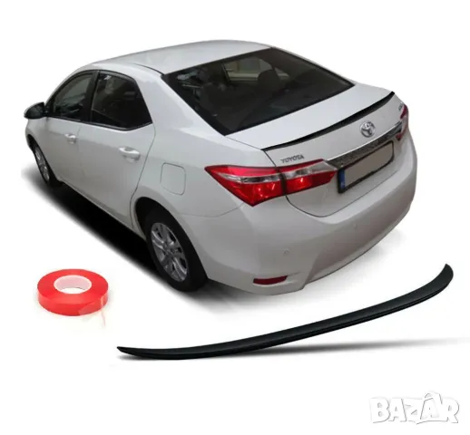 Лип спойлер заден черен пиано лак подходящ за Toyota Corolla sedan 2013-2017