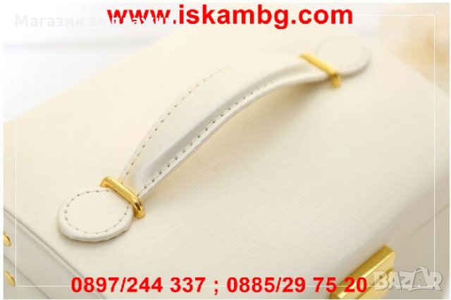 Кутия- куфар за съхранение на бижута с три отделения и огледало, снимка 11 - Други - 26932061