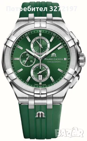 Kварцов часовник MAURICE LACROIX Aikon Special Edition,хронограф,дата,гумена каишка, снимка 16 - Мъжки - 49863999