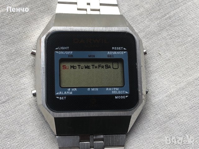 ретро LCD "DARWIL" ALARM - 1980г. - QUARTZ - МИНТ, снимка 3 - Антикварни и старинни предмети - 43034059