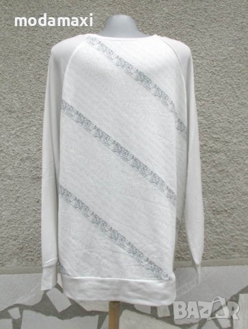 3XL Нова  блуза в бяло и сиво , снимка 5 - Блузи с дълъг ръкав и пуловери - 40629911