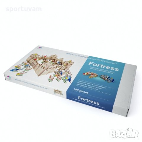 Дървен сглобяем комплект, Крепост с армия, 180 части (270156) , снимка 4 - Конструктори - 39914422