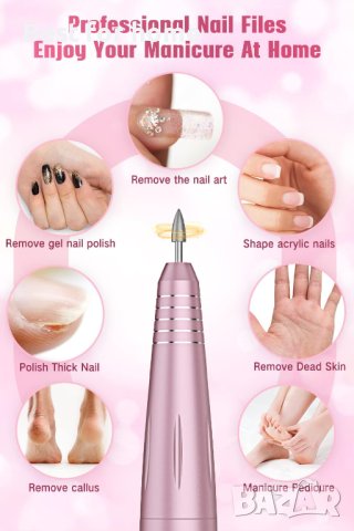 14 в 1 Безжична електрическа пила за нокти DF103,USB акумулаторна,30 000 оборота, снимка 6 - Електрически пили за пети - 43177826